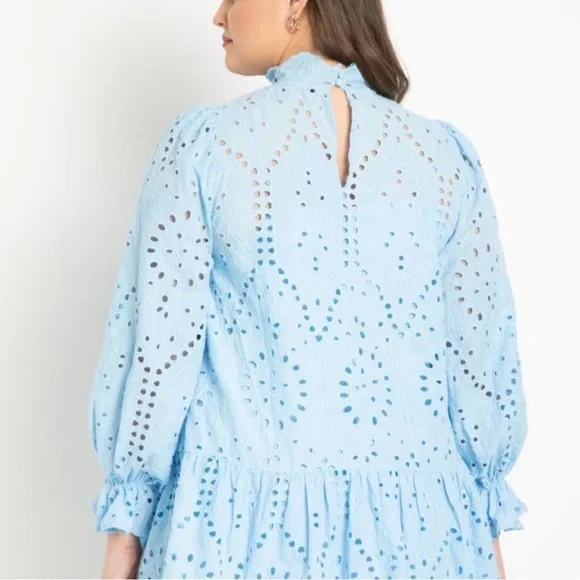 Eloquii Easy Eyelet Dress in Black - Picture 3 of 3